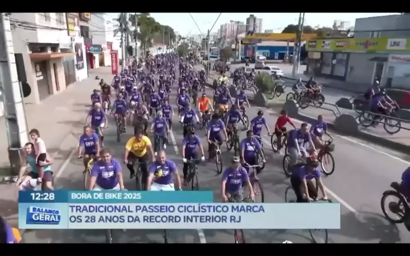 Passeio Ciclístico Comemora 28 Anos da Record Interior RJ com Diversão e Conscientização