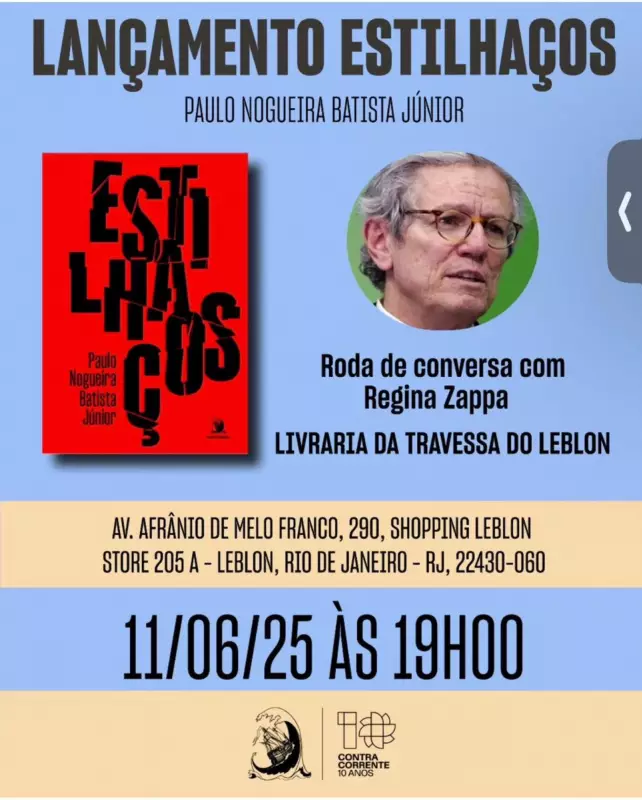 Paulo Nogueira Batista Jr. lança livro imperdível no Rio em 11 de junho