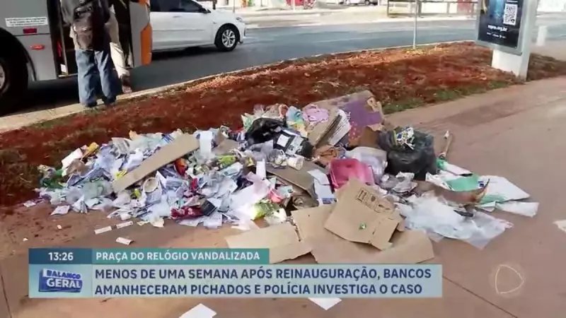 Pça do Relógio no DF é vandalizada menos de uma semana após reinauguração | Veja imagens