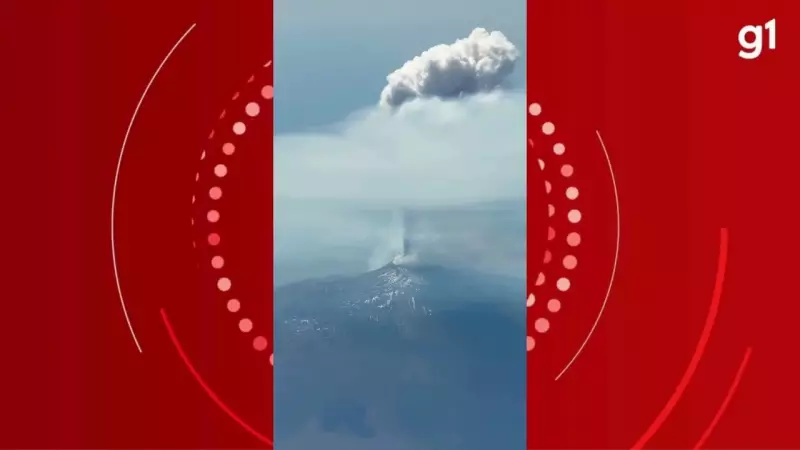 Piloto goiano registra momento impressionante ao sobrevoar vulcão em erupção na Itália