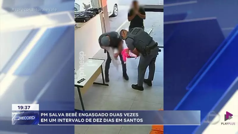 PM salva bebê engasgado duas vezes em 10 dias em Santos: história emocionante de heroísmo