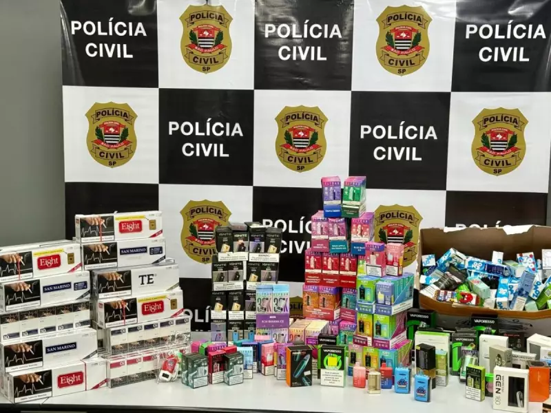 Polícia apreende caça-níqueis e maços de cigarro contrabandeados em tabacaria de Indaiatuba