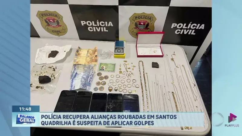 Polícia Civil de Santos desarticula quadrilha e recupera alianças roubadas em ação surpresa