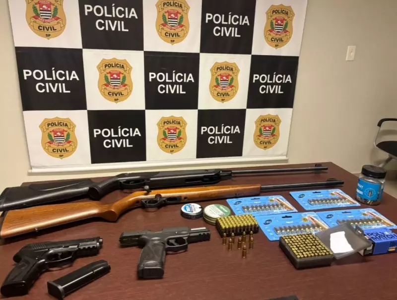 Policia encontra arsenal em casa de suspeito de violência doméstica em Mairinque