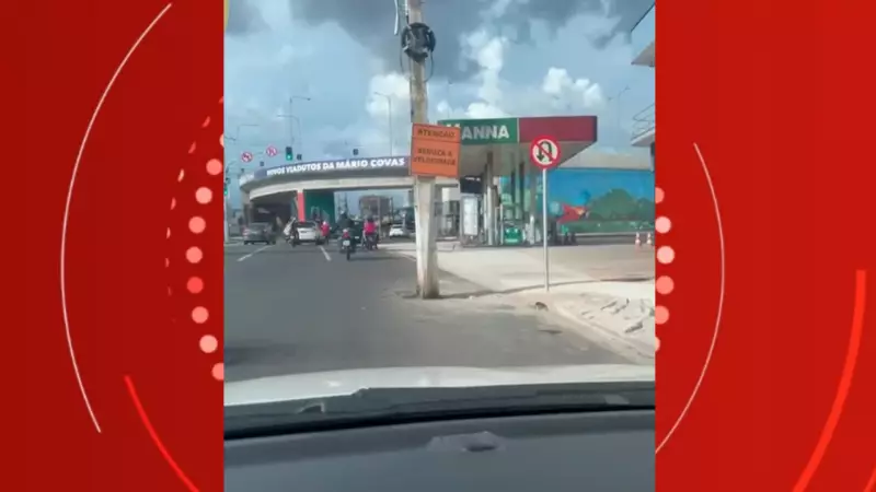 Poste no meio da pista gera revolta de motoristas em Ananindeua, PA