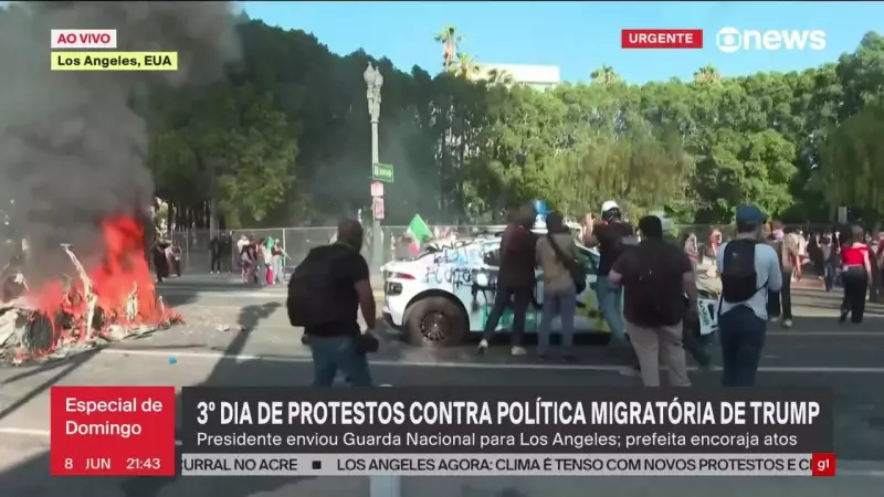 Protestos contra deportações tomam conta do bairro de Paramount em Los Angeles