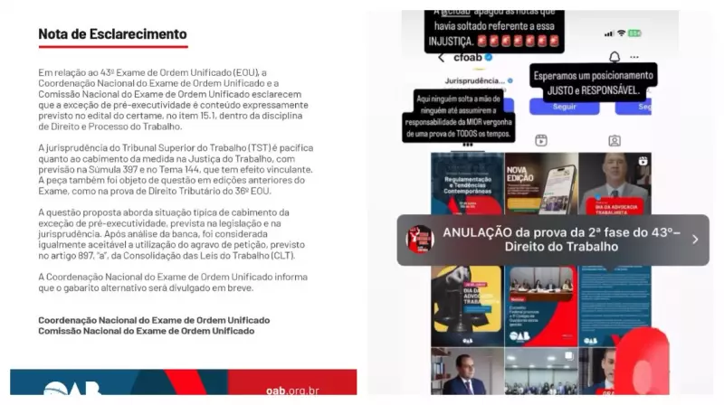Prova da 2ª fase da OAB gera polêmica: candidatos pedem anulação de questão e criticam exame
