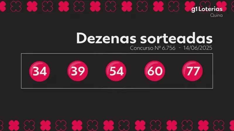 Quina: Confira os números sorteados hoje no concurso 6756 e veja se você ganhou!