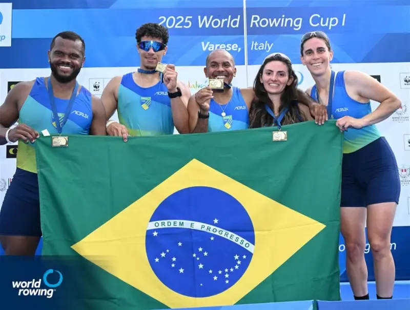Remadora catarinense brilha e conquista ouro na Copa do Mundo de Remo na Itália