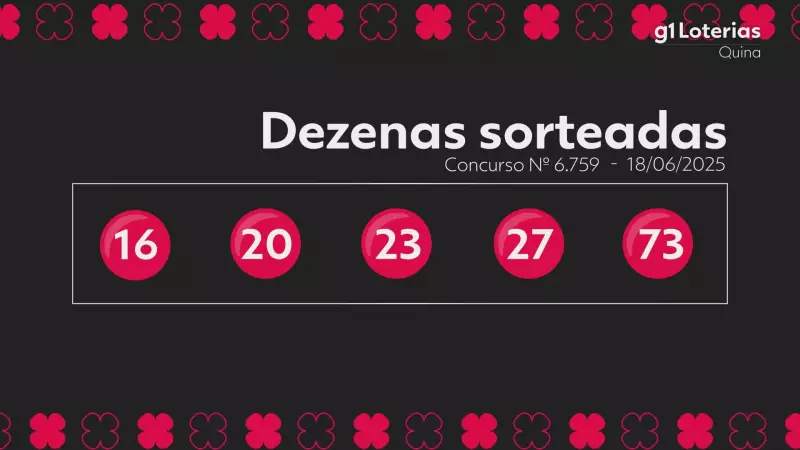 Resultado da Quina hoje: confira os números sorteados no concurso 6759