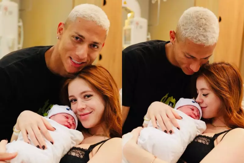 Richarlison e Amanda Araújo celebram o nascimento do primeiro filho em Maringá