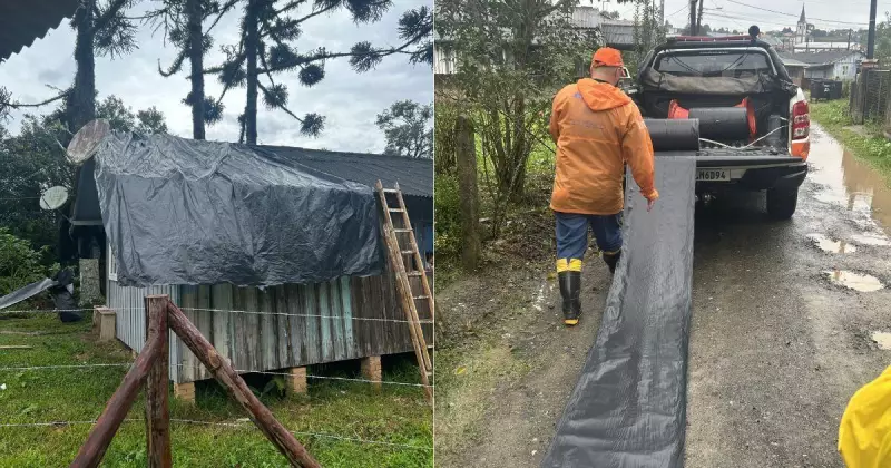 São Bento do Sul decreta emergência após tempestade de granizo destruir 80 casas