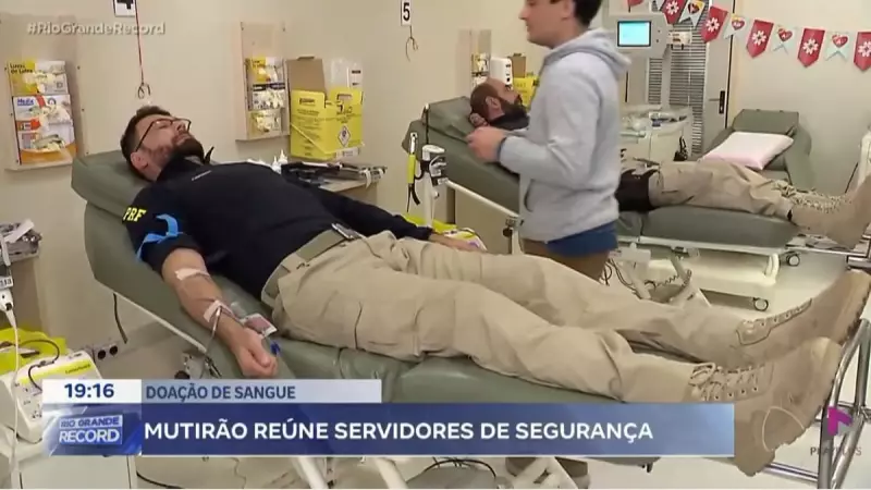 Servidores de segurança do RS se unem em mutirão de doação de sangue: solidariedade em ação