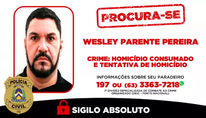 Suspeito de homicídio após brincadeira em piscina tem imagem divulgada pela polícia no Tocantins