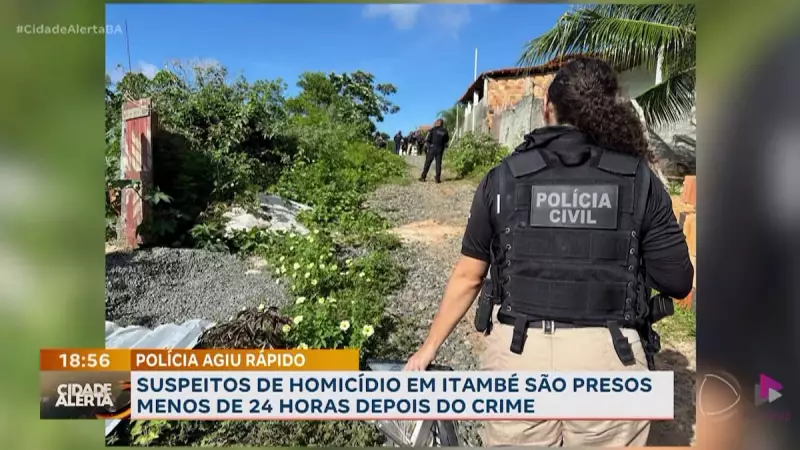 Suspeitos de homicídio em Itambé, BA, são presos em menos de 24 horas após o crime