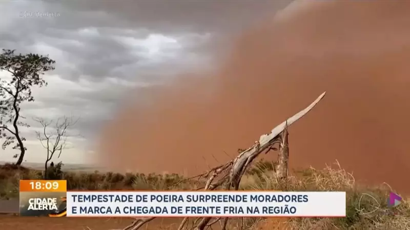 Tempestade de poeira assusta e derruba temperaturas no interior de São Paulo
