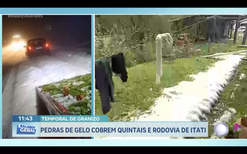 Temporal de granizo assusta moradores e causa estragos no Litoral Norte do RS