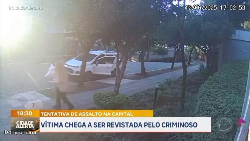 Tentativa de assalto a mulher é flagrada por câmeras em bairro nobre de Porto Alegre