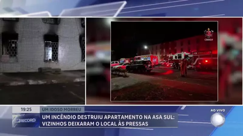 Tragédia em Brasília: Idoso de 75 anos morre em incêndio em apartamento na 408 Sul