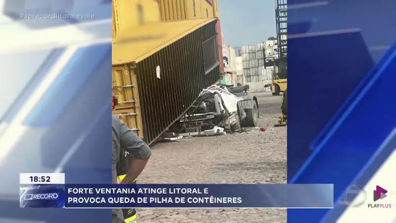 Tragédia em Santos: Caminhoneiro morre após contêineres despencarem em terminal portuário