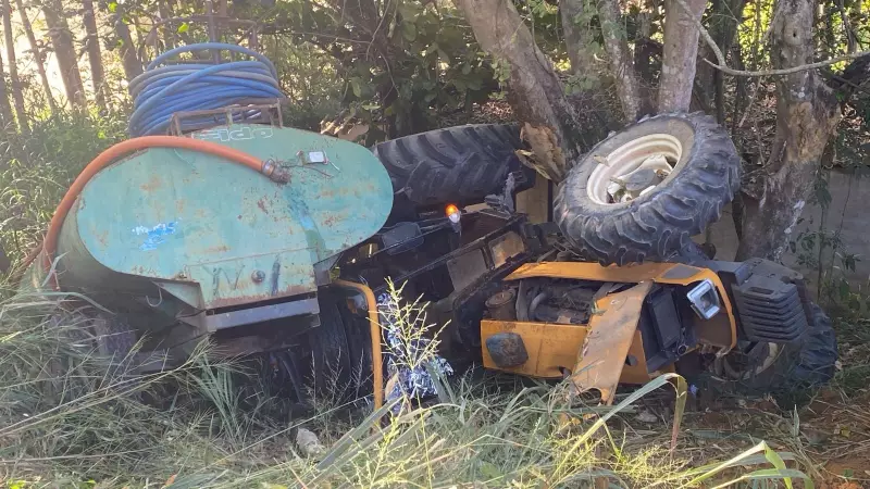 Tragédia em Volta Redonda: Jovem morre ao cair de trator em ribanceira