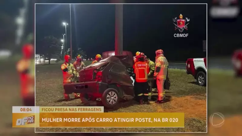 Tragédia na BR-020: Mulher morre após ficar presa nas ferragens em acidente com poste
