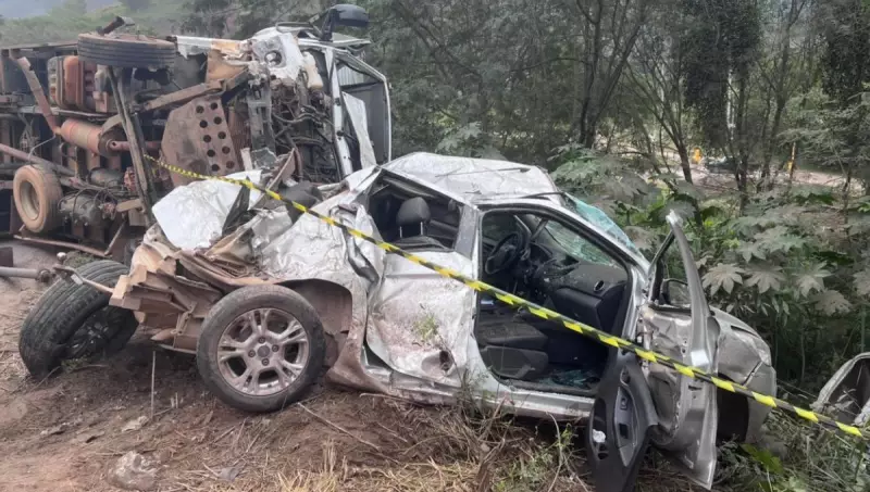 Tragédia na BR-381: caminhão colide com dois veículos e deixa um morto e três feridos em Jaguaraçu