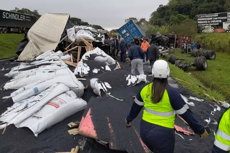 Tragédia na Rodovia Régis Bittencourt: Motorista morre e outro fica ferido em acidente entre carretas