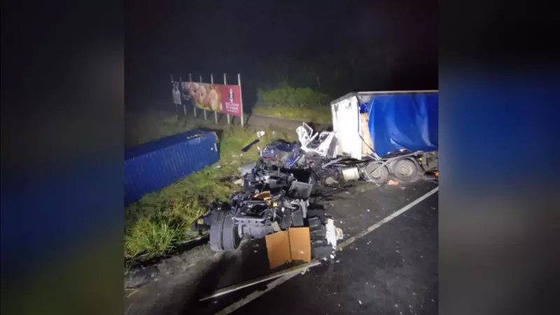 Tragédia na SC: Colisão entre caminhões mata motorista e interdita rodovia