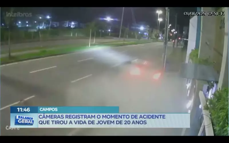 Tragédia no RJ: Câmeras filmam acidente fatal que vitimou jovem de 20 anos