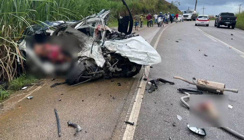 Tragédia no trânsito: Colisão entre carro e micro-ônibus deixa vítimas fatais em Porto Calvo