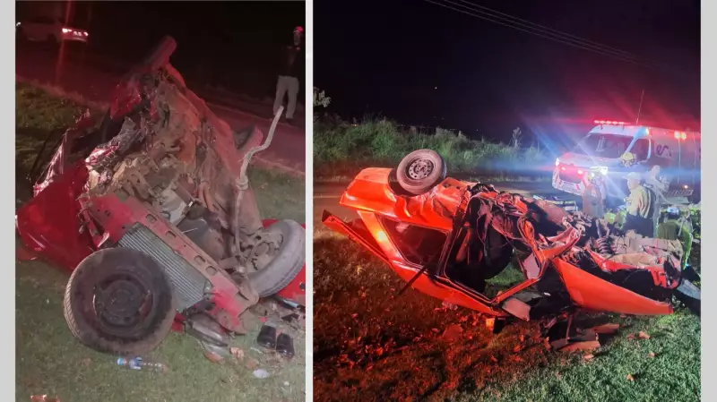 Tragédia no trânsito: motorista morre após colisão e capotamento em Guarapuava