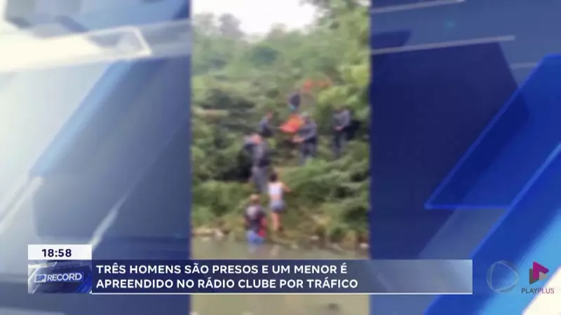 Três homens presos e menor apreendido por tráfico de drogas em Santos, SP
