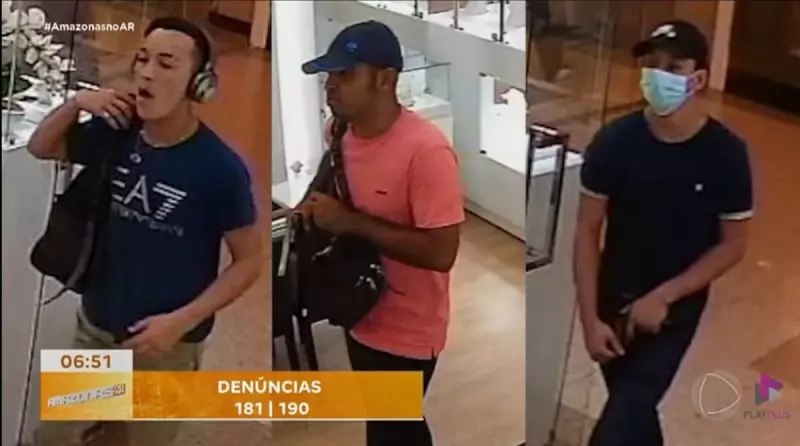 Trio armado assalta joalheria e causa pânico em shopping de Manaus