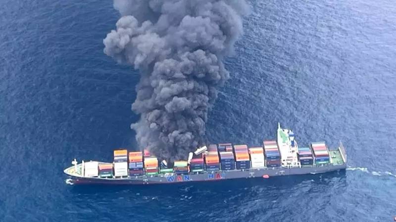 Tripulantes pulam ao mar para escapar de navio em chamas no sul da Índia — veja o vídeo