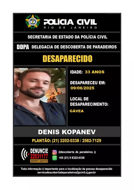Turista britânico desaparece no Rio de Janeiro: polícia busca pistas