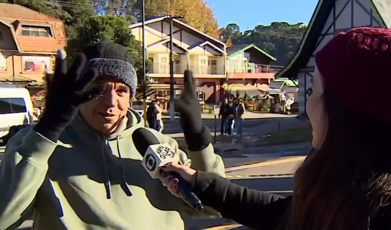 Turista de Aracaju brinca sobre frio de 6°C em Campos do Jordão: 'Me sinto um picolé!'