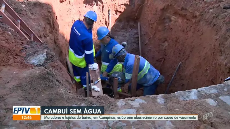 Vazamento após obra programada interrompe abastecimento no Cambuí, Campinas