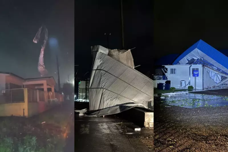 Ventos fortes causam destruição e deixam rastro de estragos no Oeste de SC