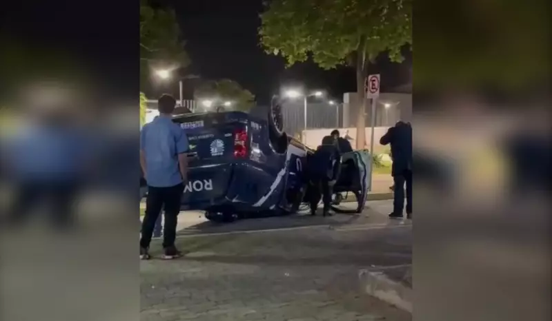 Viatura da GCM capota após acidente em Salto: veja detalhes do ocorrido