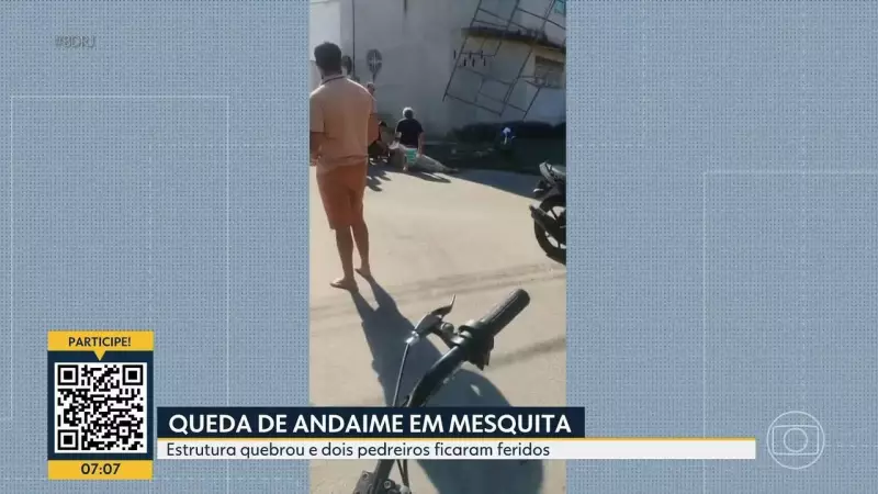 Acidente com andaime deixa dois homens feridos em Mesquita