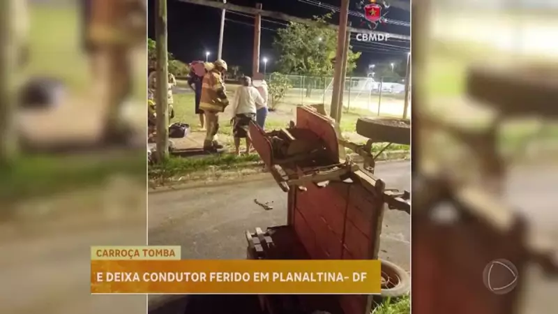 Acidente com carroça em Planaltina-DF deixa condutor ferido e em estado grave