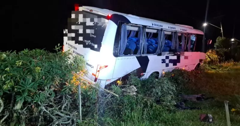 Acidente com micro-ônibus de funcionários do Mercado Livre deixa feridos em SC