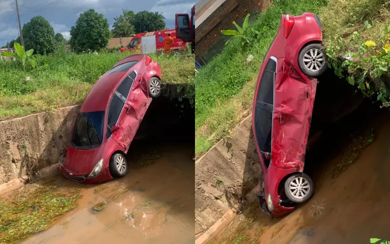 Acidente entre motociclista e carro com dois menores deixa ferido em Rorainópolis