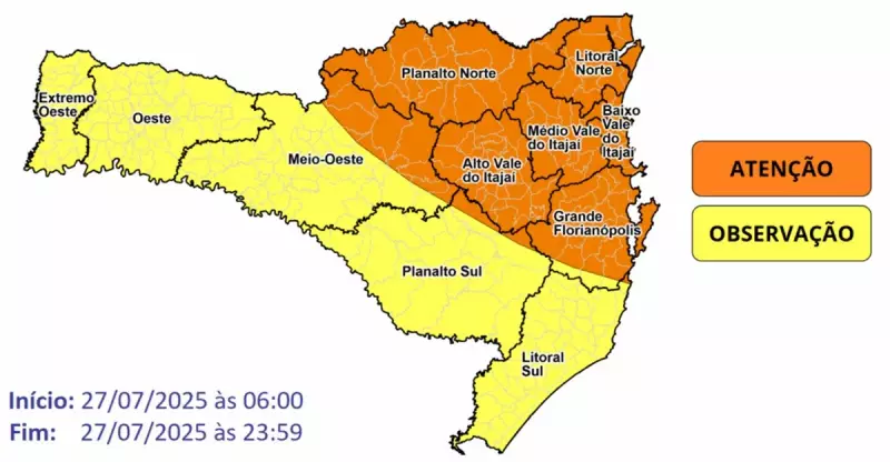 Alerta em SC: temporais com risco de alagamentos e ventania assustam o estado — veja como se preparar