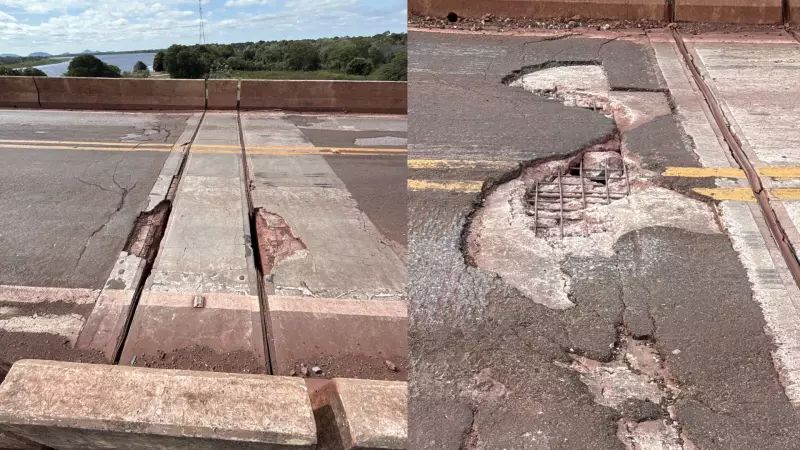 Alerta na BR-262: Defesa Civil orienta motoristas sobre buraco gigante em ponte