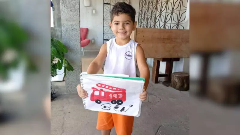 Aos 5 anos, garoto do Ceará sonha em ser bombeiro como o avô — e emociona a internet