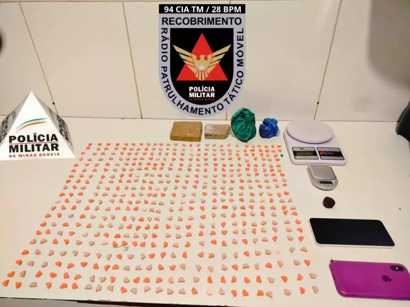 Apreensão de drogas em Minas Gerais: quatro pessoas são detidas com ecstasy, maconha, haxixe e crack