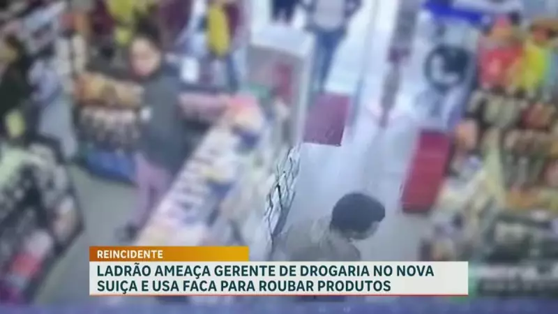 Assaltante armado com faca é preso após tentativa de roubo em farmácia de BH