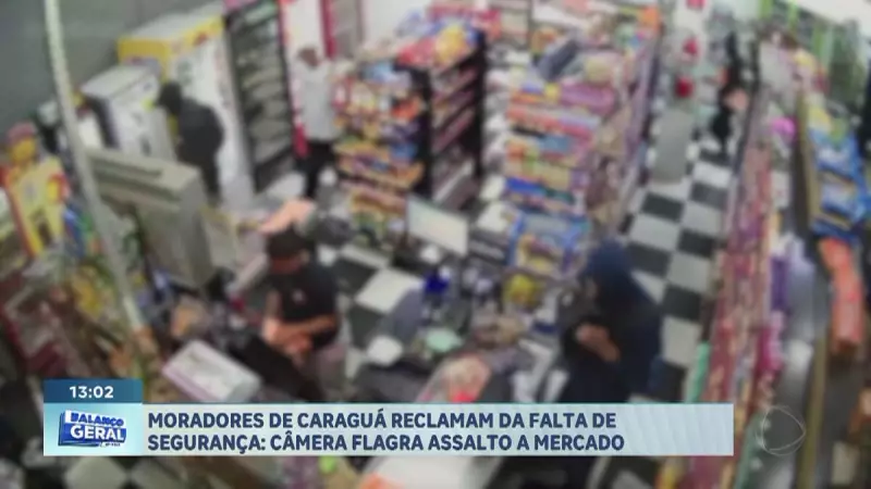 Assalto em mercadinho de Caraguatatuba é flagrado por câmeras — veja o vídeo chocante